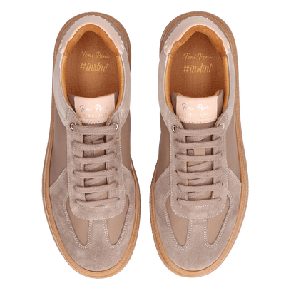 Aurea Dames Sneakers Leer Taupe