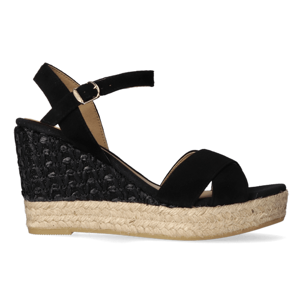 Ava-A Suede Dames Espadrilles Negre Ava-A Suede Dames Espadrilles Negre