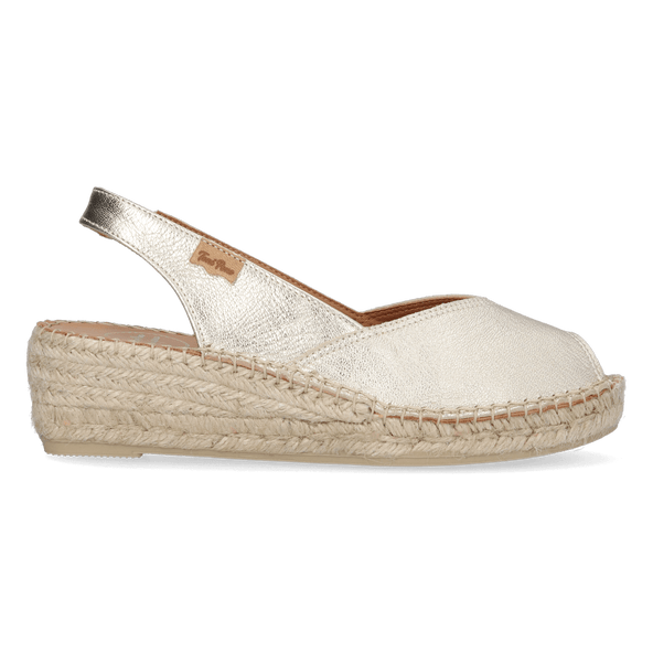 Bernia-P Dames Espadrilles Leer Plati Bernia-P Dames Espadrilles Leer Plati