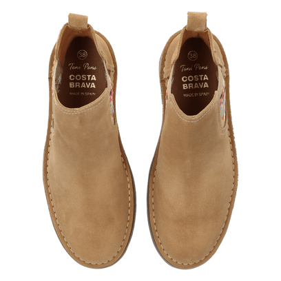Bisbal Dames Chelsea Boots Suede Beige