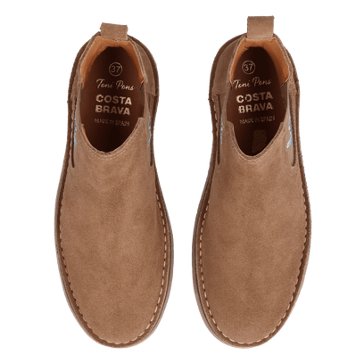 Bisbal Dames Chelsea Boots Suede Taupe