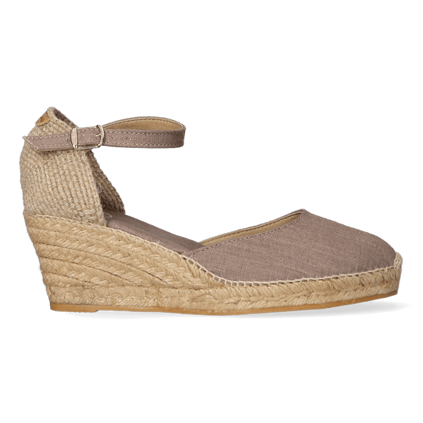 Caldes Linnen Dames Espadrilles Taupe Caldes Linnen Dames Espadrilles Taupe