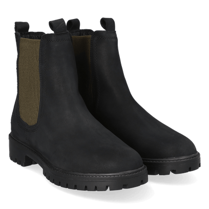Carla-NC Dames Chelsea Boots Leer Negre