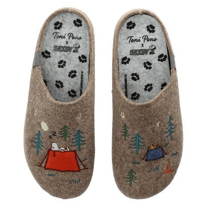 Charlie Heren Pantoffels Vilt Beige