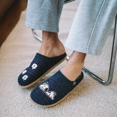 Charlie Heren Pantoffels Vilt Blau