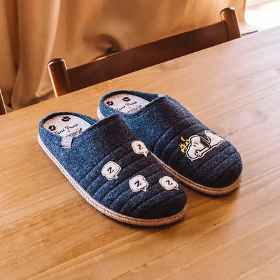 Charlie Heren Pantoffels Vilt Blau