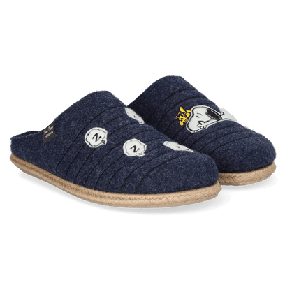 Charlie Heren Pantoffels Vilt Blau