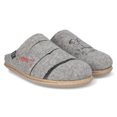 Charlie Heren Pantoffels Vilt Gris