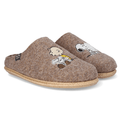 Charlie Heren Pantoffels Vilt Taupe