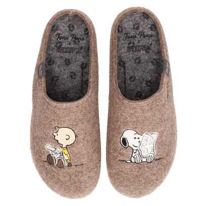 Charlie Heren Pantoffels Vilt Taupe