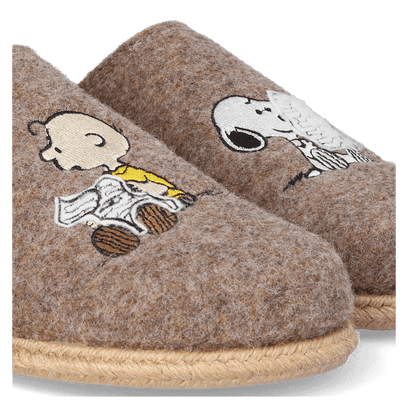 Charlie Heren Pantoffels Vilt Taupe