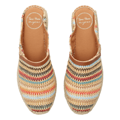 Denise-NM Dames Espadrilles Raffia Multi