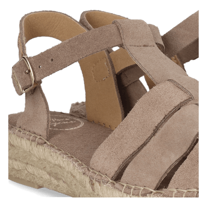 Elena Dames Espadrilles Suede Taupe