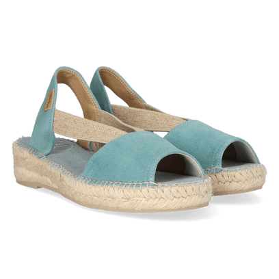 Ella Dames Espadrilles Suede Aqua