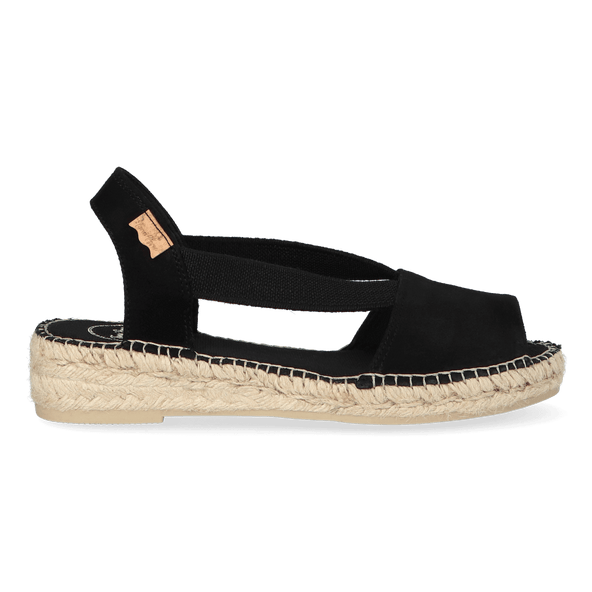 Ella Dames Espadrilles Suede Negre Ella Dames Espadrilles Suede Negre