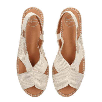 Elvira Canvas Dames Espadrilles Cru