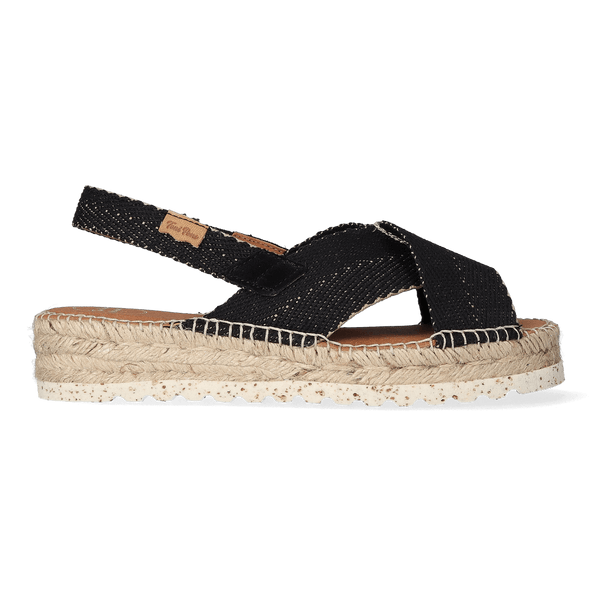 Elvira Canvas Dames Espadrilles Negre Elvira Canvas Dames Espadrilles Negre