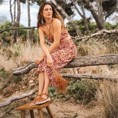 Emma Dames Espadrilles Leer Nougat