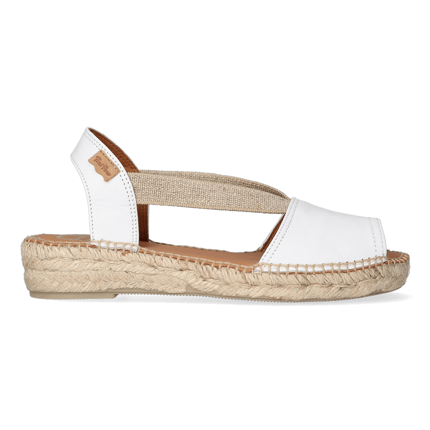Etna Leren Dames Espadrilles Blanc