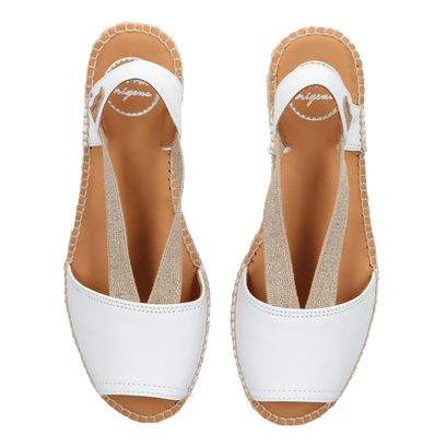 Etna Leren Dames Espadrilles Blanc