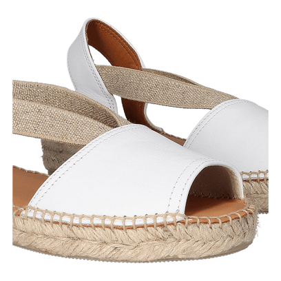Etna Leren Dames Espadrilles Blanc