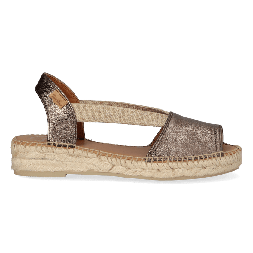 Etna Leren Dames Espadrilles Bronze
