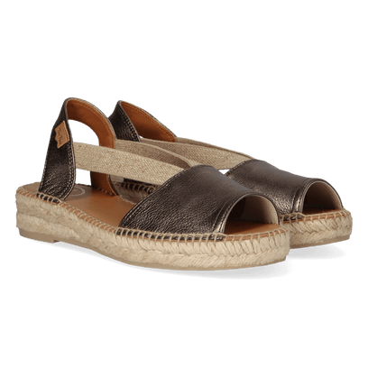 Etna Leren Dames Espadrilles Bronze