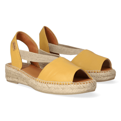 Etna Leren Dames Espadrilles Ocre