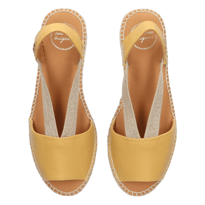 Etna Leren Dames Espadrilles Ocre