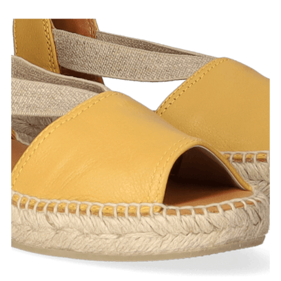 Etna Leren Dames Espadrilles Ocre