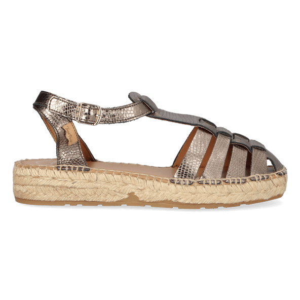 Evian-CA Dames Espadrilles Leer Plom Evian-CA Dames Espadrilles Leer Plom