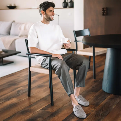 Genis Heren Pantoffels Gerecycled Vilt Taupe