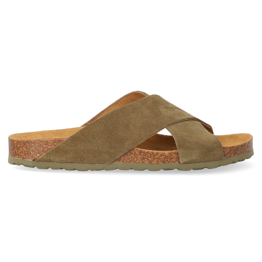 Gol-QT Heren Slippers Suede Army