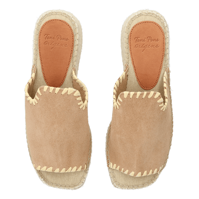 Ilenia-SD Dames Espadrilles Suede Camel
