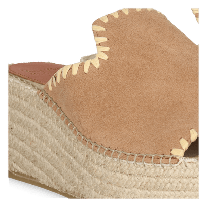 Ilenia-SD Dames Espadrilles Suede Camel