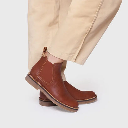 Isa-PO Dames Chelsea Boots Leer Camel