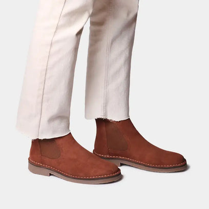 Isa-SY Dames Chelsea Boots Suede Moka