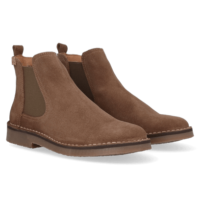 Isa-SY Dames Chelsea Boots Suede Taupe