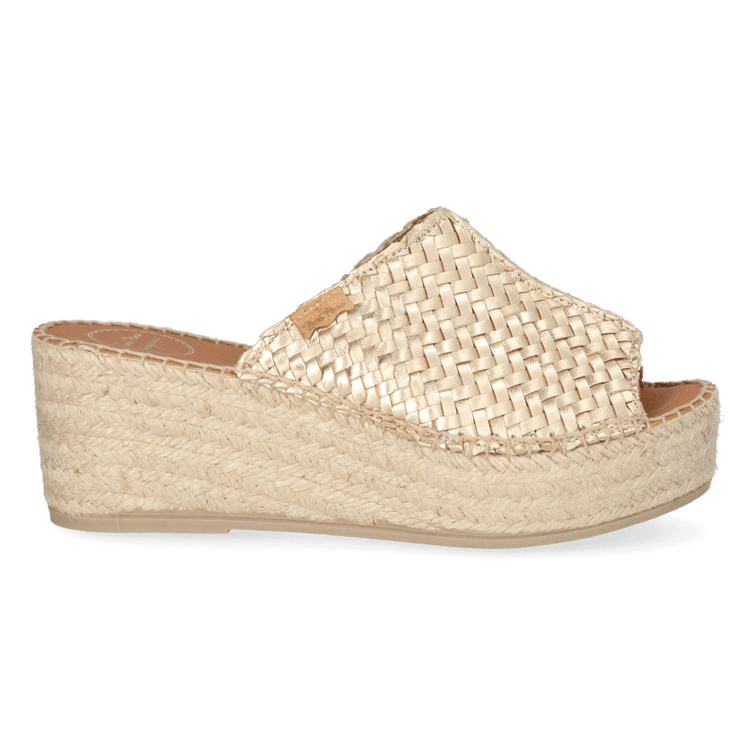 Isolda Dames Espadrilles Leer Plati