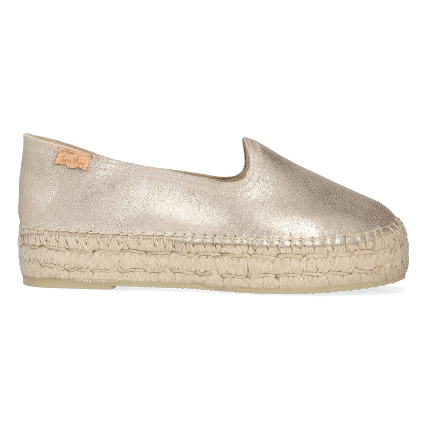Keira Dames Espadrilles Leer Champage