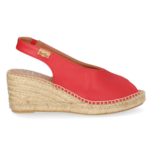 Laila-P Dames Espadrilles Leer Roig Laila-P Dames Espadrilles Leer Roig