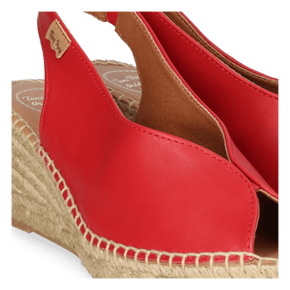 Laila-P Dames Espadrilles Leer Roig