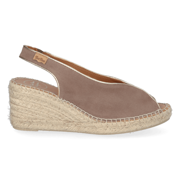 Leslie Dames Espadrilles Suede Taupe Leslie Dames Espadrilles Suede Taupe