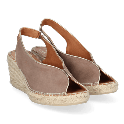Leslie Dames Espadrilles Suede Taupe