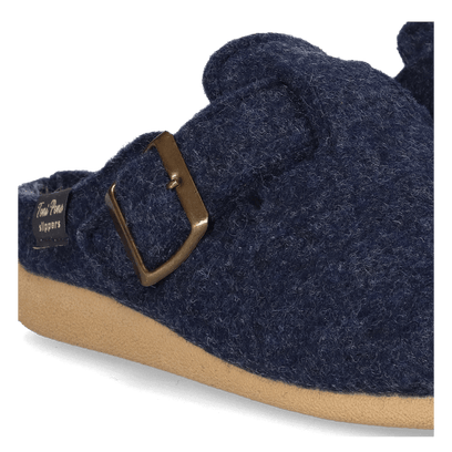 Mima-FP Dames Pantoffels Vilt Blau