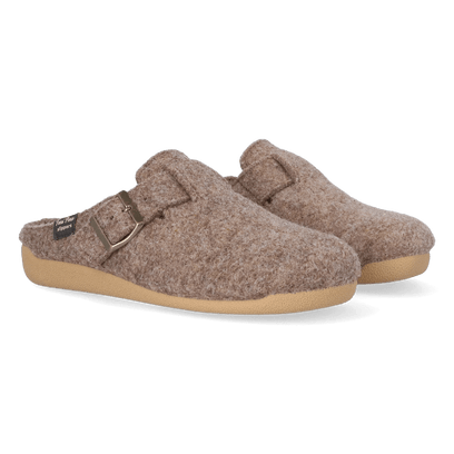 Mima-FP Dames Pantoffels Vilt Taupe