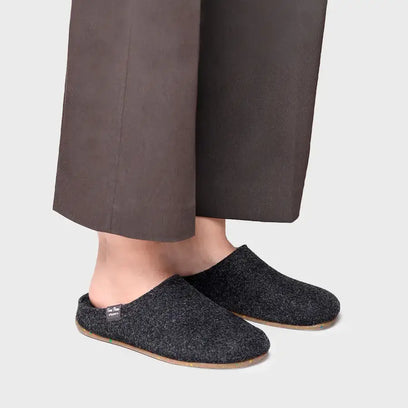 Mona-FR Dames Pantoffels Gerecycled Vilt Negre