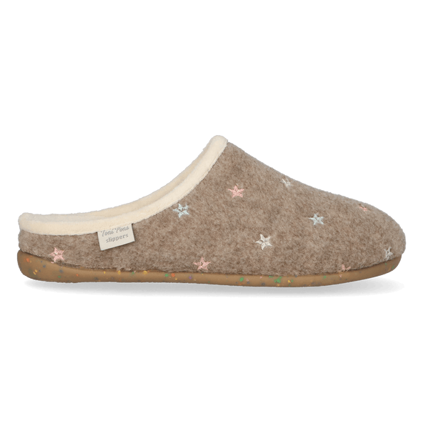 Mona-FT Dames Pantoffels Taupe Mona-FT Dames Pantoffels Taupe