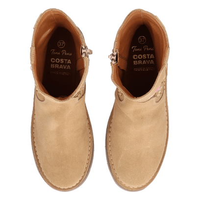 Monells Dames Boots Suede Beige