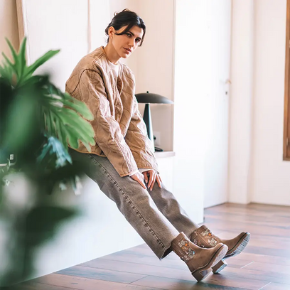 Monells Dames Boots Suede Taupe